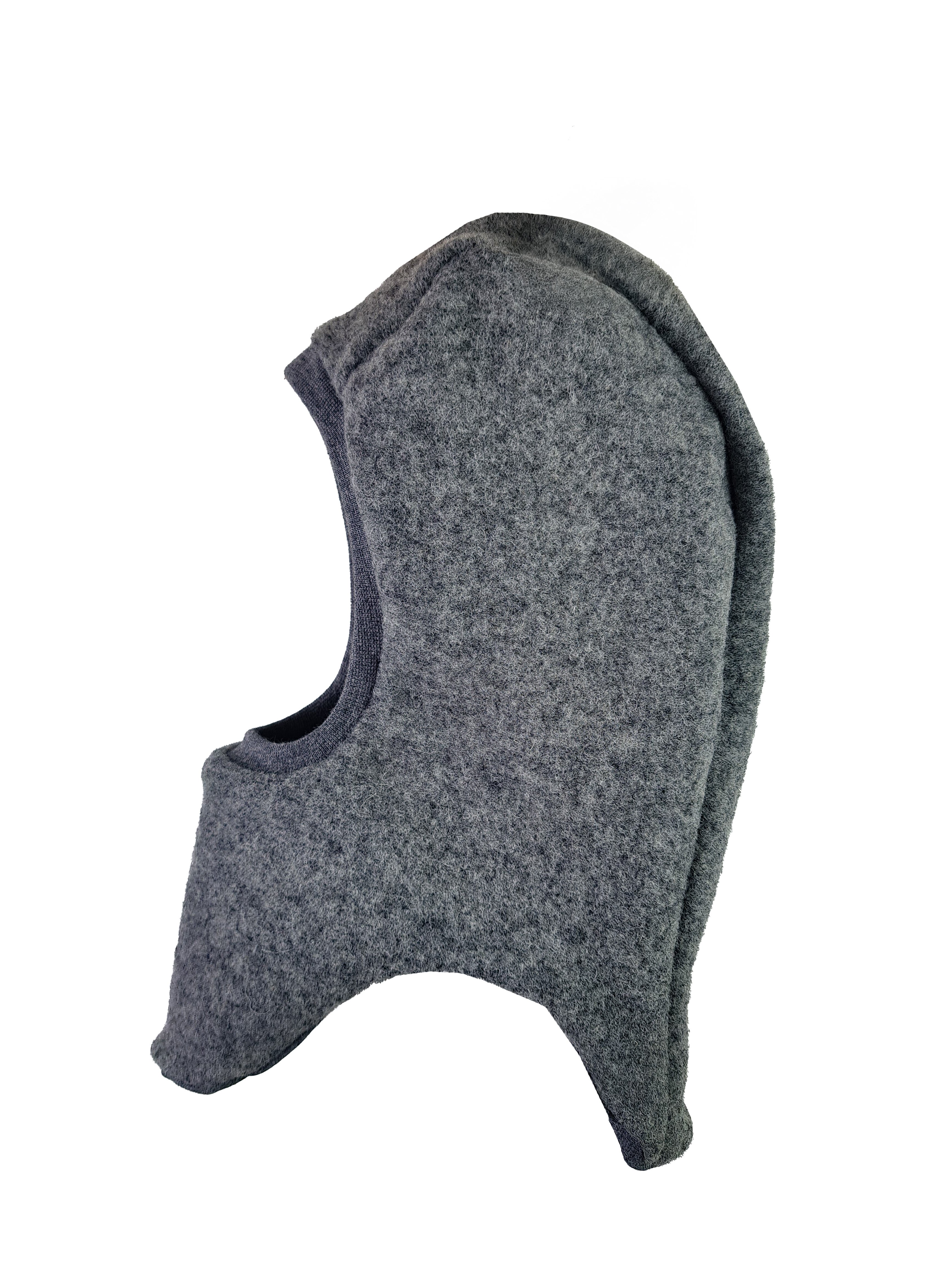 Schlupfmütze aus Merino Wollfleece grau