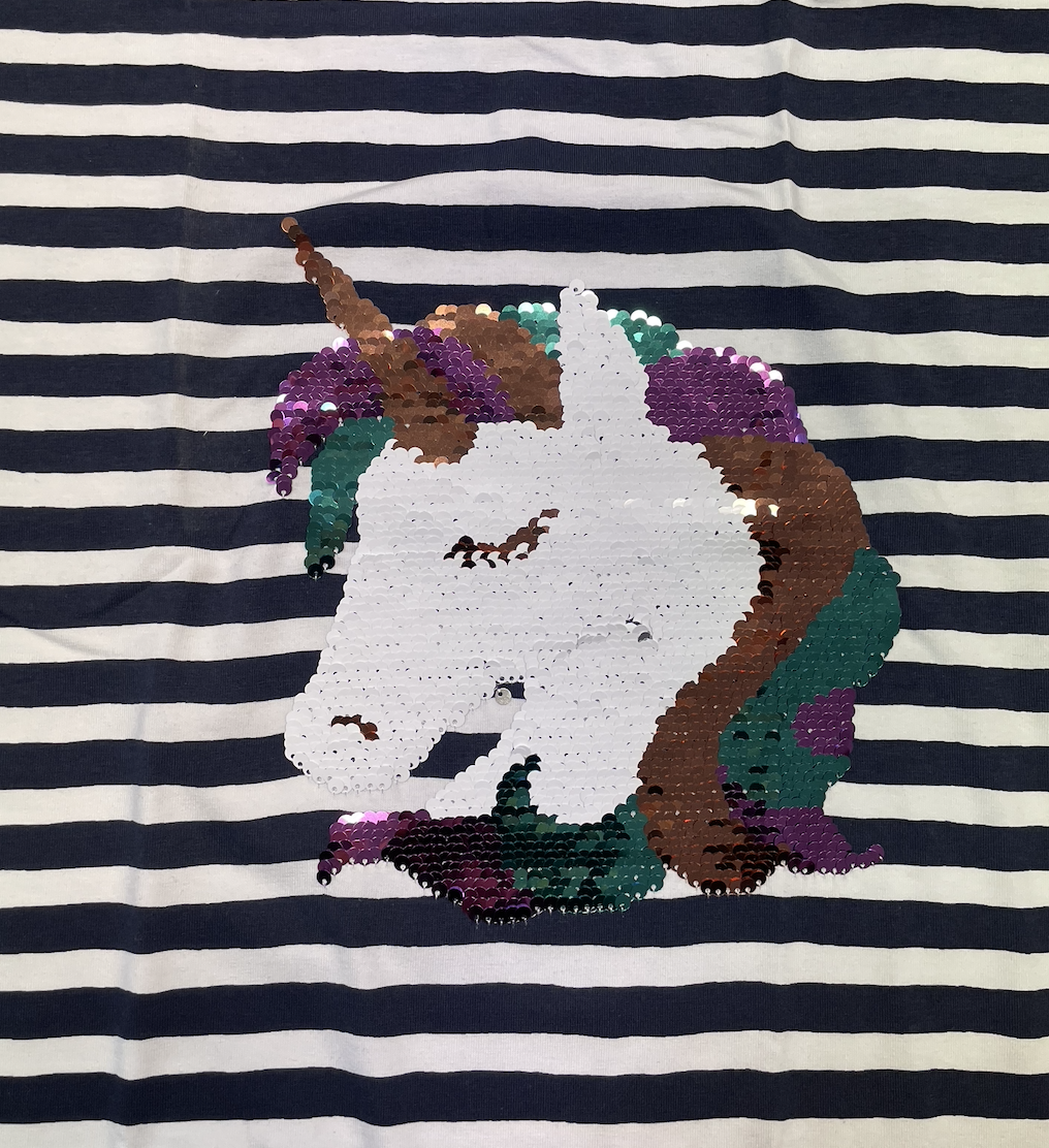 JERSEY Einhorn PANEL Wendepaillette 150 X 70 CM