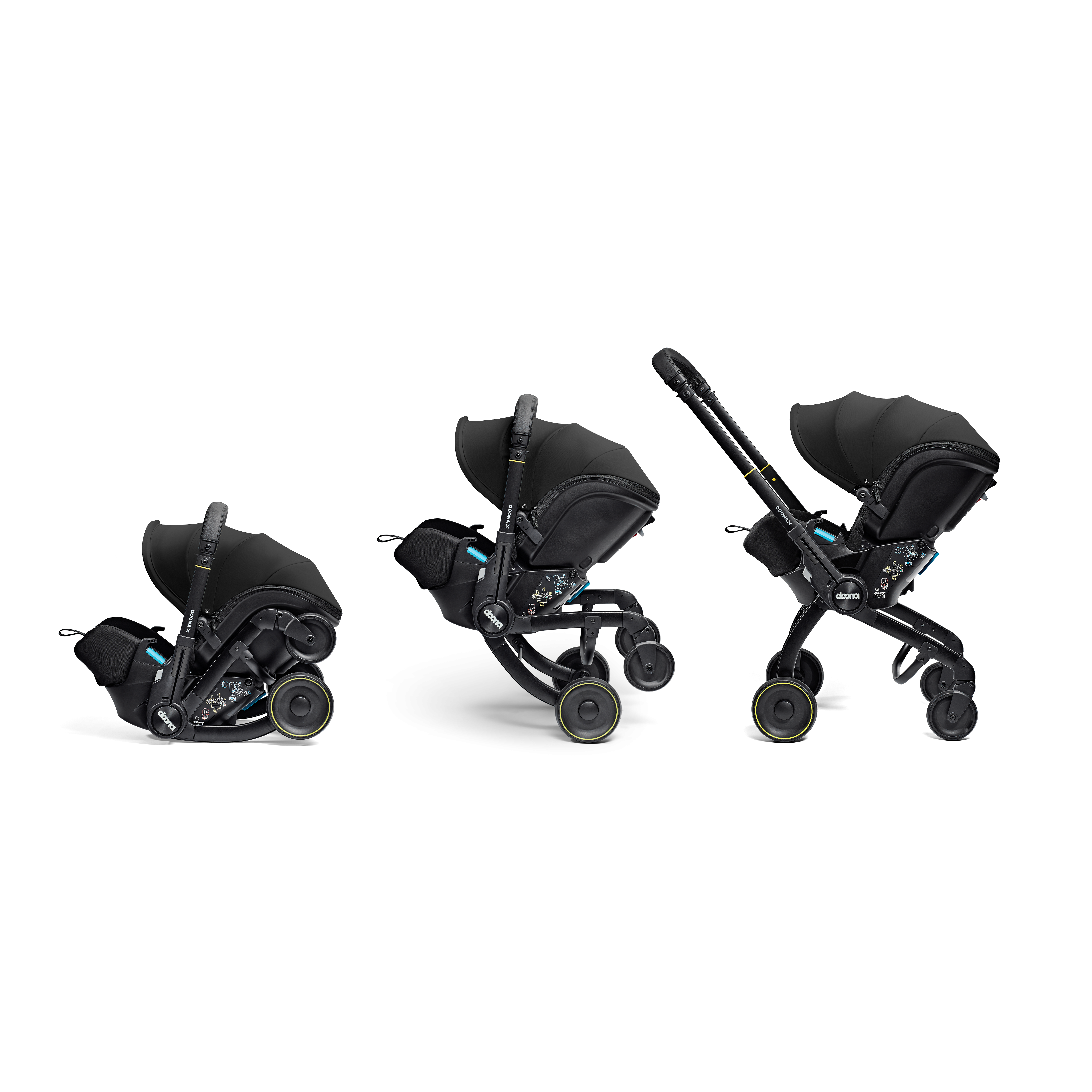 Los für Doona X - Kinderwagen "Nitro Black" + Isofix