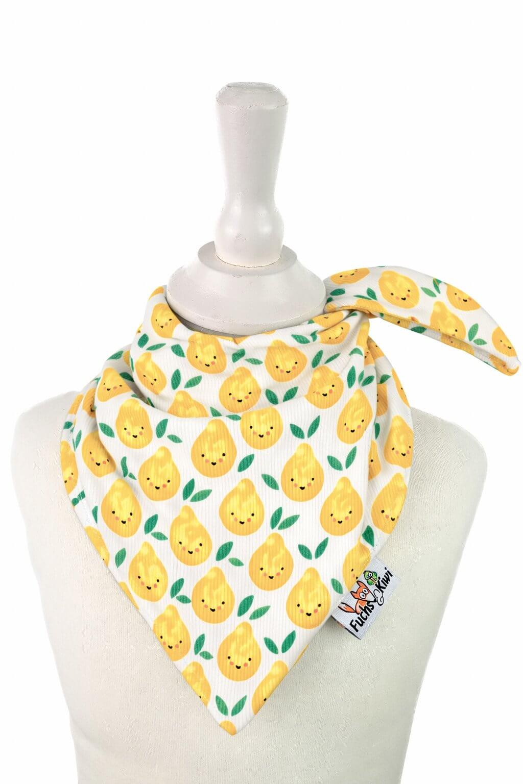 Halstuch zum Binden Feinripp Zitrone