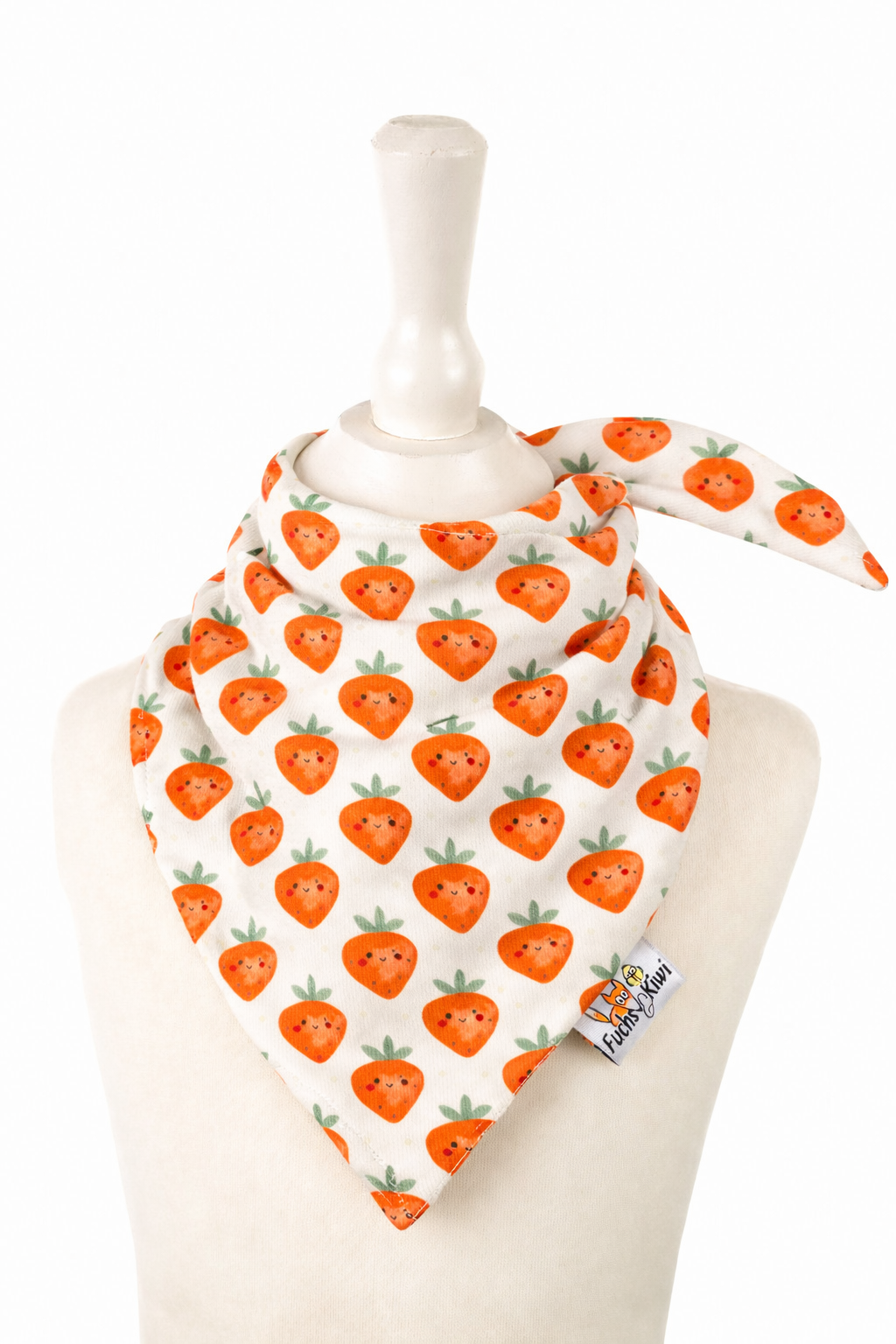 Halstuch zum Binden Feinripp Erdbeere