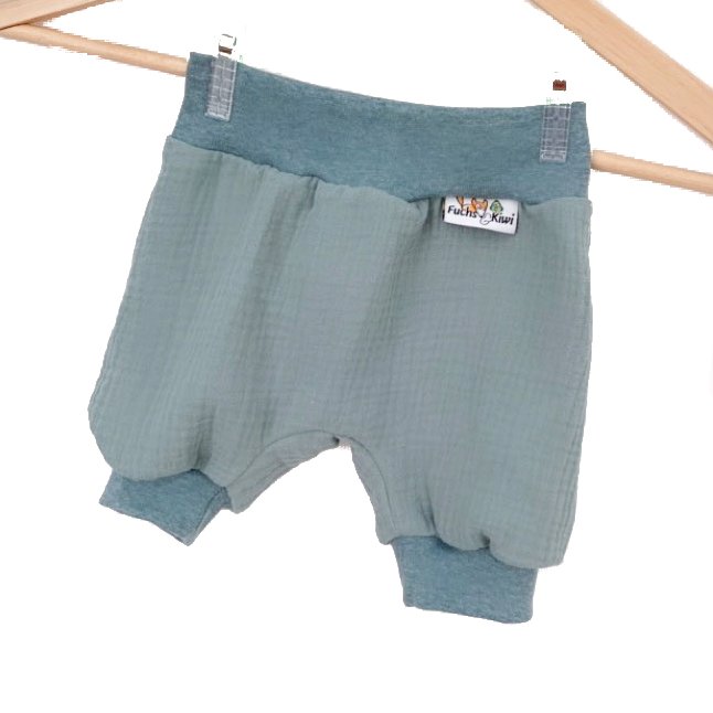 Kurze Hose Musselin altmint
