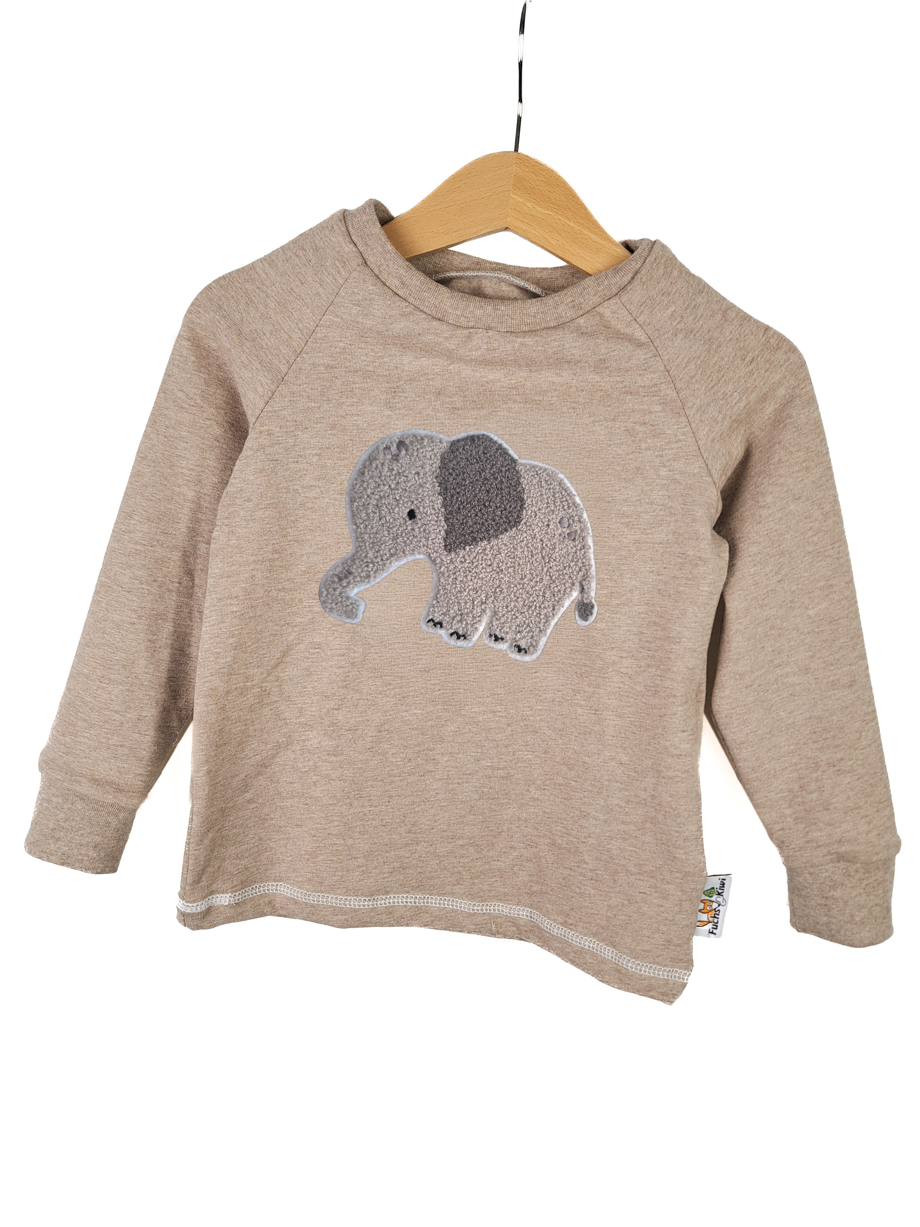 Langarmshirt Elefant-Patch