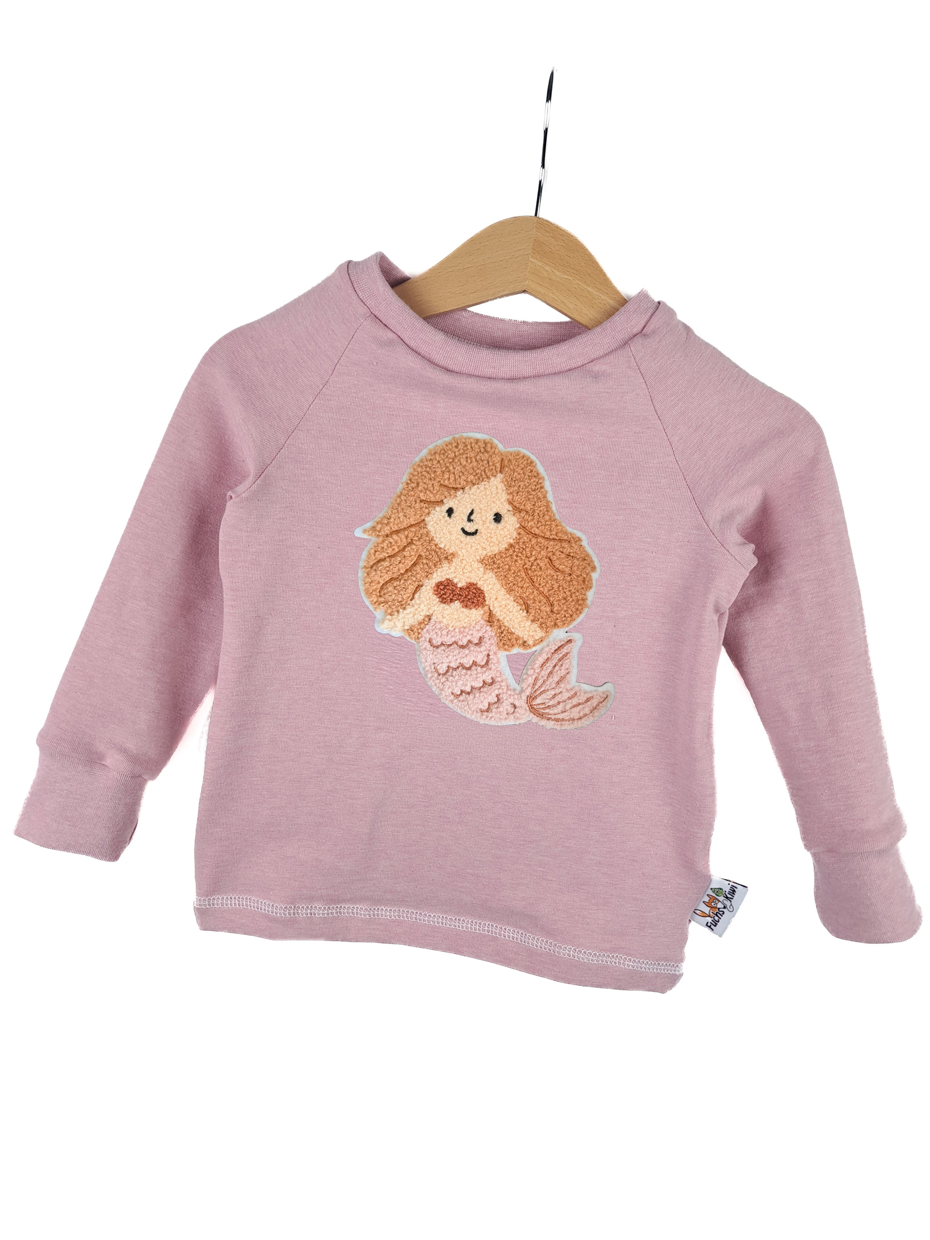 Langarmshirt Meerjungfrau-Patch rosa