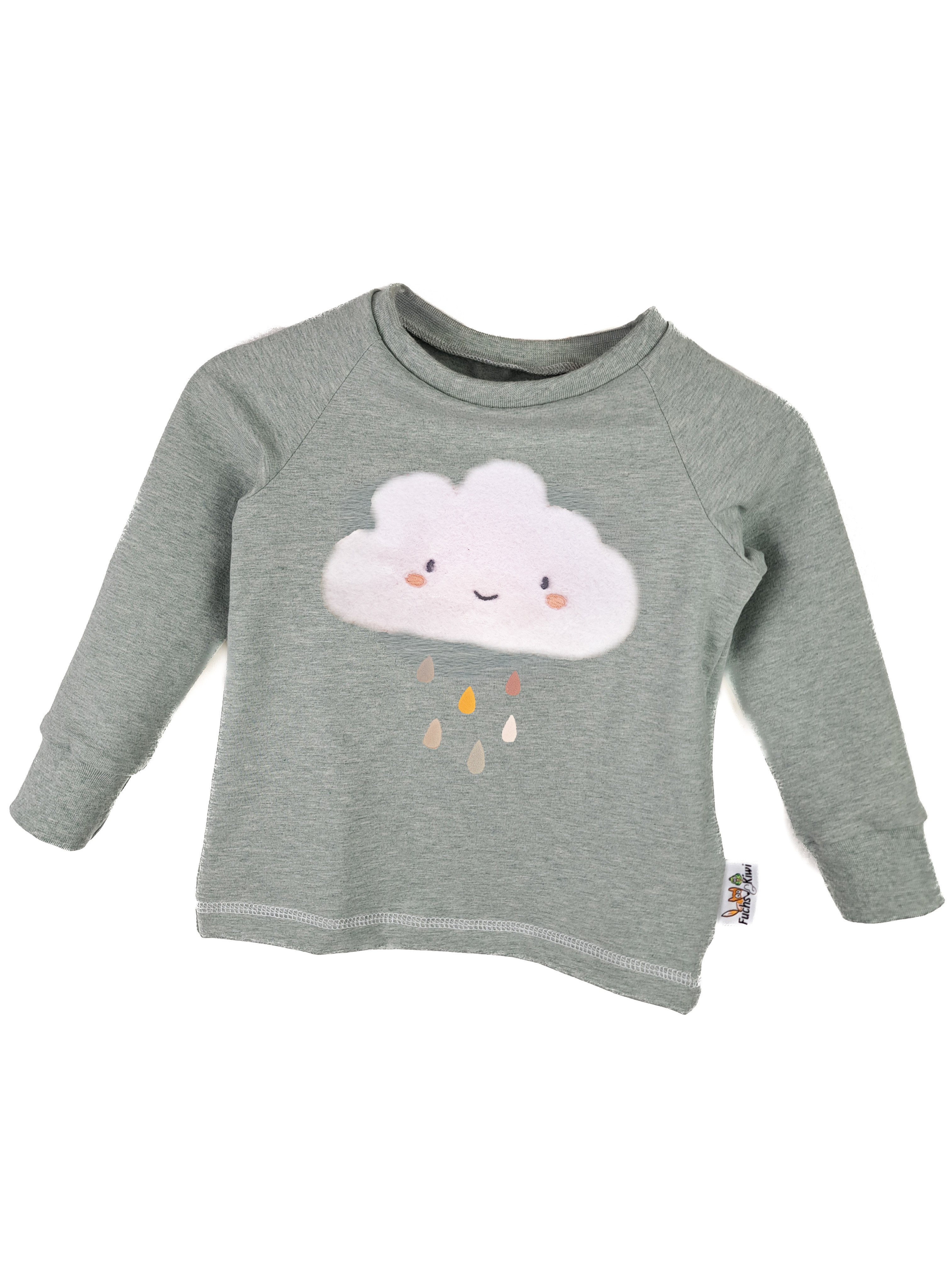 Langarmshirt Wolke-Patch mint
