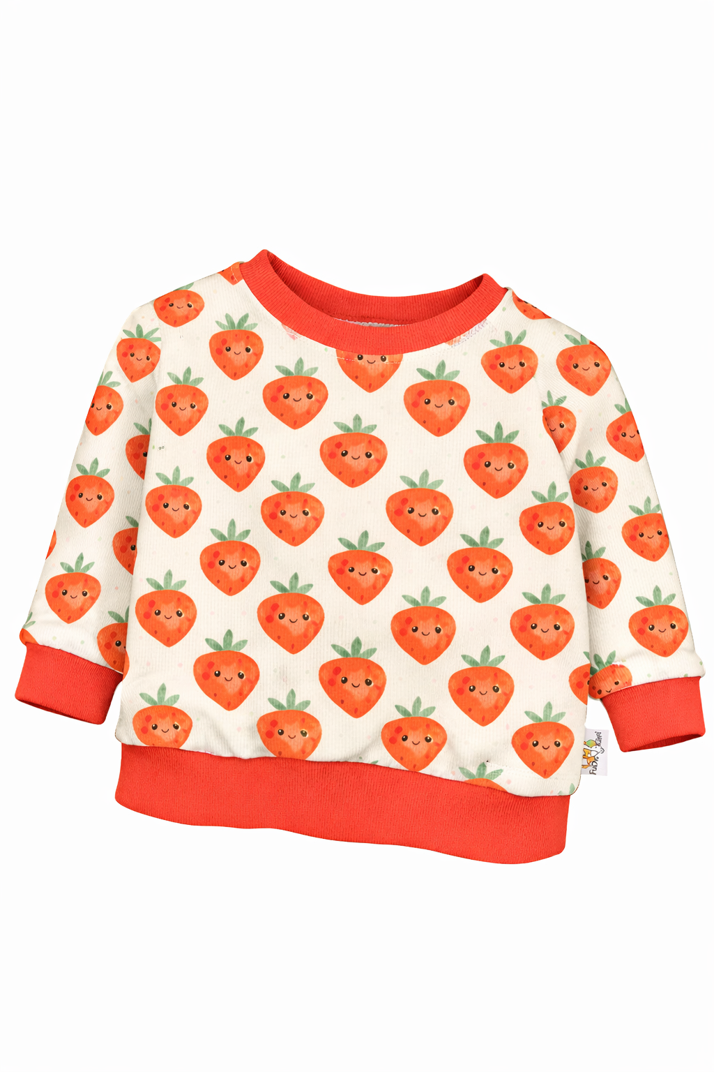 Pullover Feinripp Erdbeere