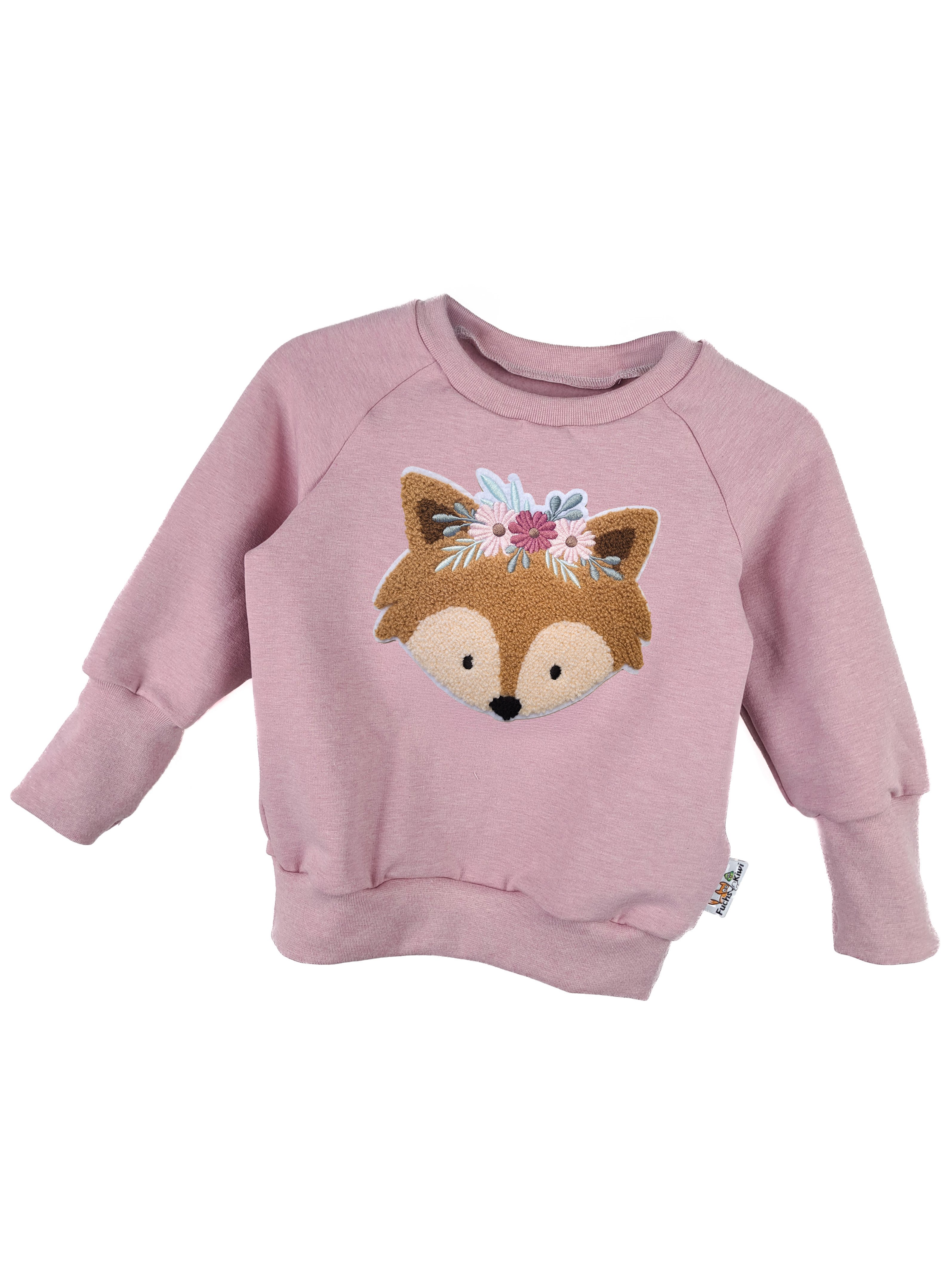 Pullover Blumenfuchs-Patch rosa