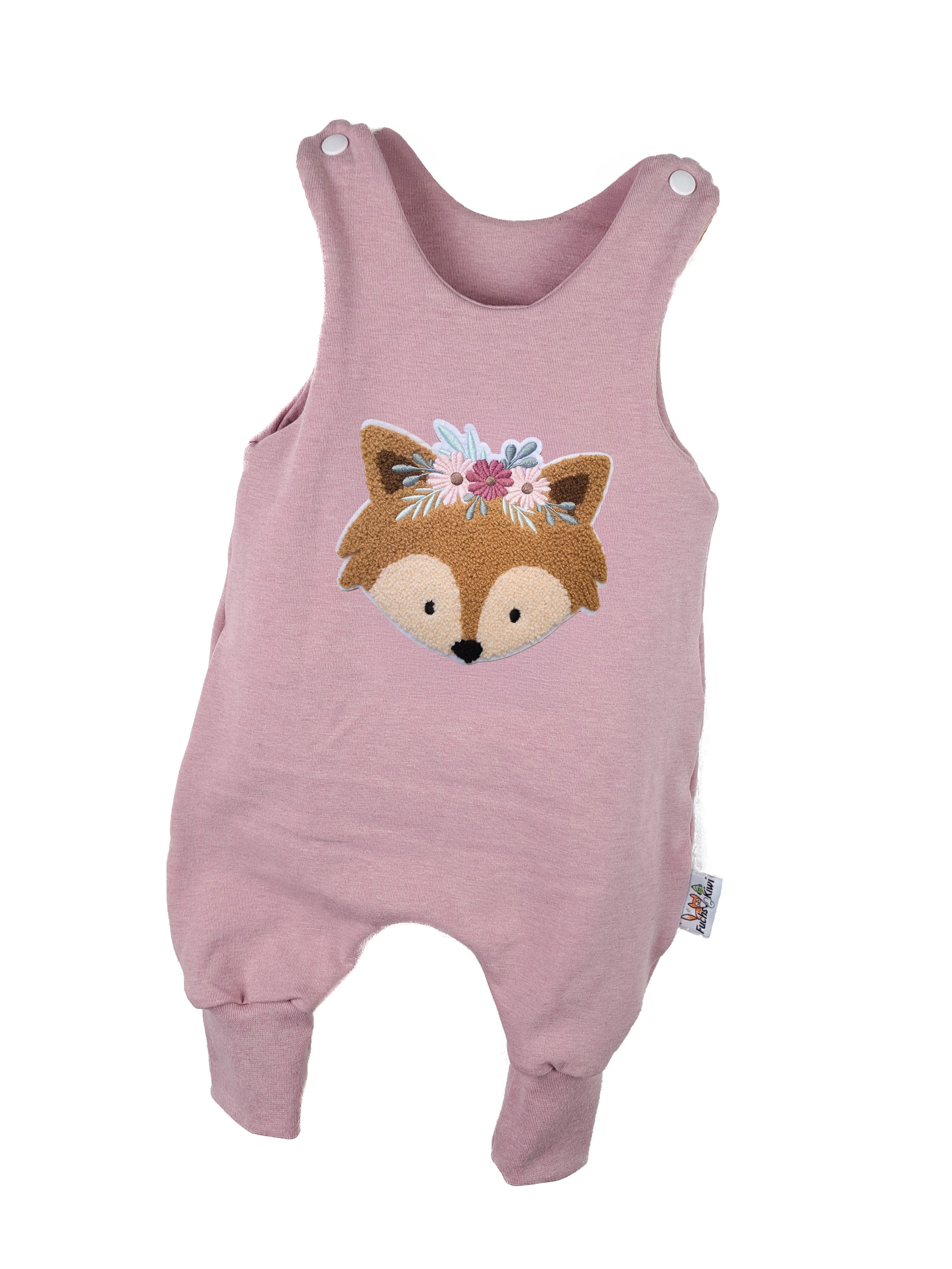Strampler Blumenfuchs-Patch rosa