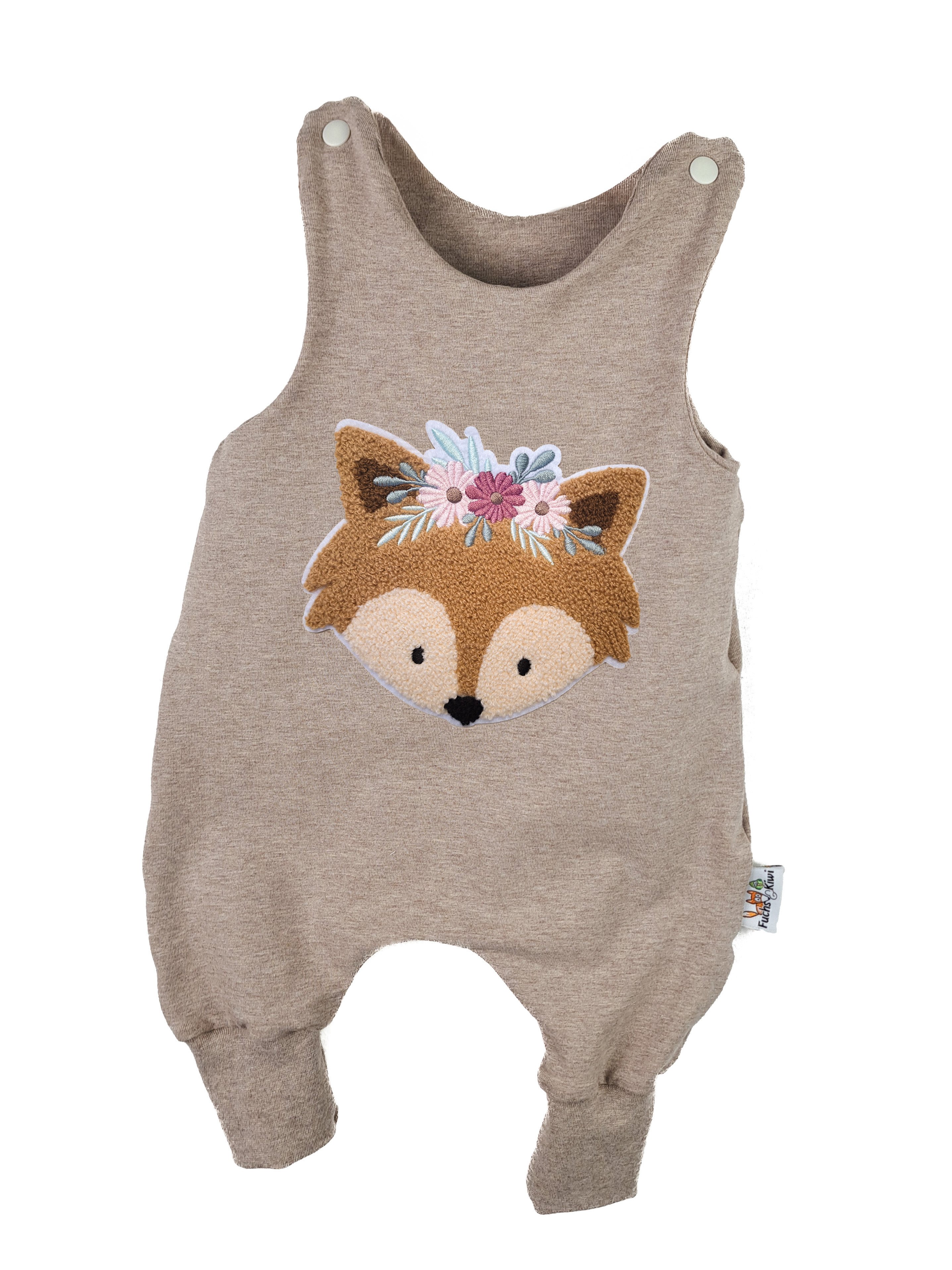 Strampler Blumenfuchs-Patch sand