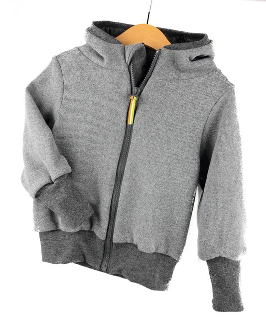 Sweatjacke Feinstrick grau