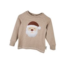Langarmshirt Weihnachtsmann-Patch sand