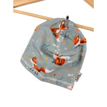 Beanie Fuchsi grau 50-54 gefüttert mit Teddyfell