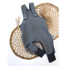 Latzhose Feinstrick grau