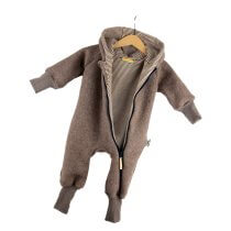 Walkoverall Walk braun meliert mit Streifen karamell 98/104