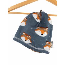 Beanie Fuchsi blau 46-48 doppellagig