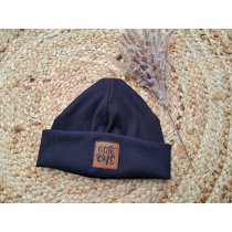 Hipster Beanie Feinripp dunkelblau