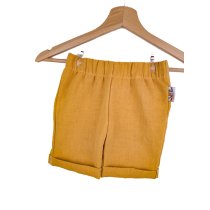 INDIVIDUELL Kurze Shorts Leinen senfgelb