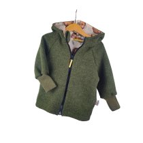 Walkjacke Walk moosgrün meliert mit Löwenkopf 86/92