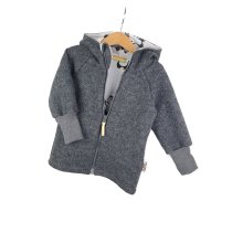 Walkjacke grau meliert mit Pinguinbaby