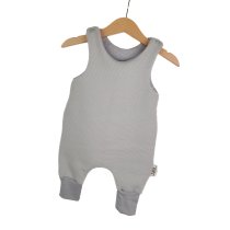 Strampler Waffeljersey grau