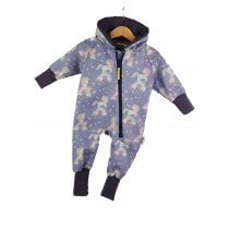 Softshelloverall Softshell Einhörner flieder 80/86