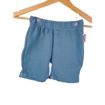 Kurze Shorts Musselin rauchblau