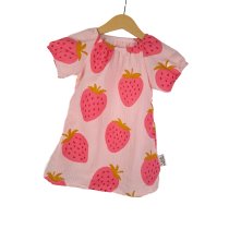Kurzarmkleid Musselin Erdbeeren