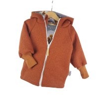 Walkjacke aus Wollfleece rost mit Fuchstraum