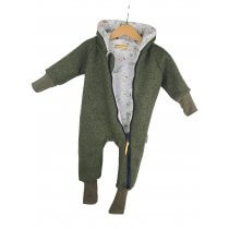 Walkoverall Walk moosgrün meliert mit Eukalyptusliebe 92/98