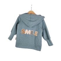 Sweatjacke mit Patch SMILE altmint meliert