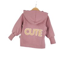 Sweatjacke mit Patch CUTE altrosa meliert