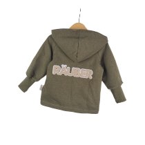 Sweatjacke mit Patch Räuber moosgrün meliert