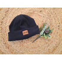 Hipster Beanie Feinripp dunkelblau 42-44 LOGO MOIN