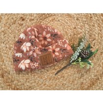 Hipster Beanie Feinripp Blümchen altrosa 35-37 LOGO MINI