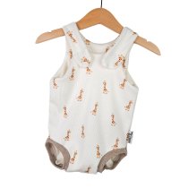 Sommerstrampler Feinripp Giraffe