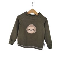 Langarmshirt Faultier-Patch khaki