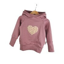 Hoodie Leo Herz- Patch altrosa