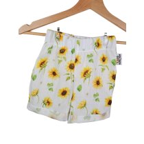 Kurze Shorts Musselin Sonnenblumen