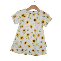 Kurzarmkleid Musselin Sonnenblumen