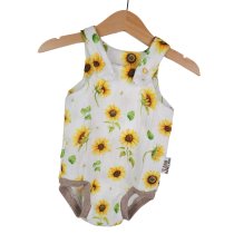 Sommerstrampler Musselin Sonnenblumen