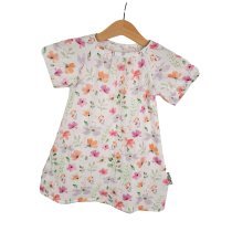 Kurzarmkleid Musselin Blumen pastell