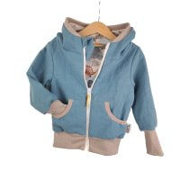 Individuell Leinenjacke altmint mit Dinosaurierland 86/92