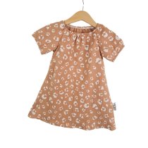 Kurzarmkleid Musselin Leo zimt