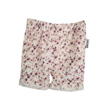 Kurze Shorts Musselin Blümchen flieder 86/92