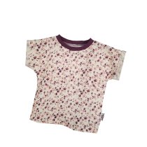 T-Shirt mit Umschlagarmen Musselin Blümchen flieder 86/92