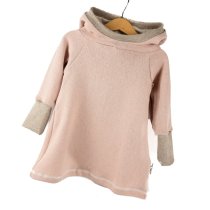 Hoodiekleid Feinstrick rosa