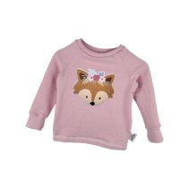 Langarmshirt Blumenfuchs-Patch rosa