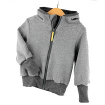 Sweatjacke Feinstrick grau