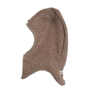 Schlupfmütze aus Merino Wollfleece braun meliert