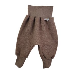 Pumphose aus Merino Wollfleece braun meliert